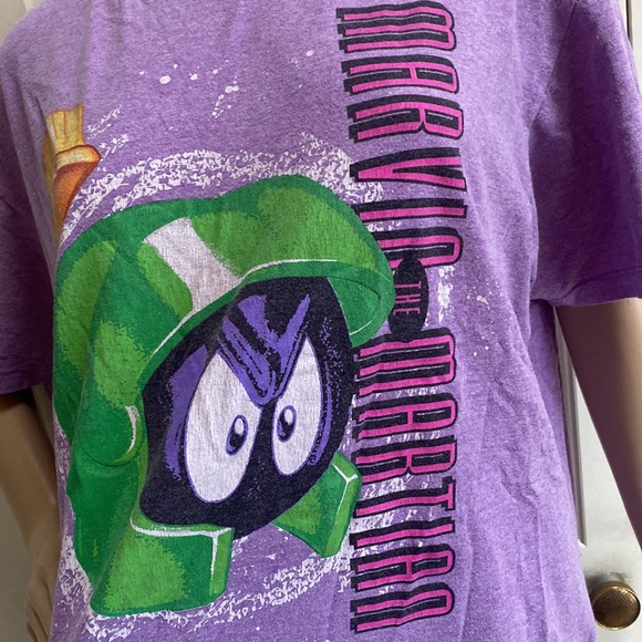 Marvin the Martian Womens XL Purple Tee Shirt. EUC. Unisex. Looney Toons. WB. - Picture 5 of 12